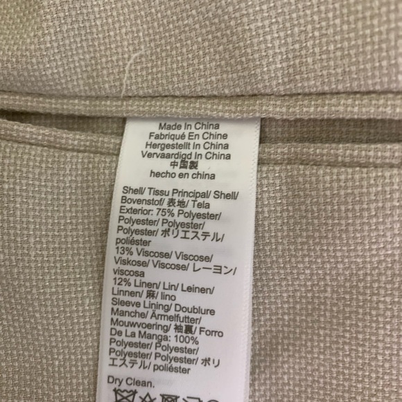 J Crew Factory Men’s Slim fit Thompson basket weave blazer Size 46 Beige Linen - Picture 11 of 11